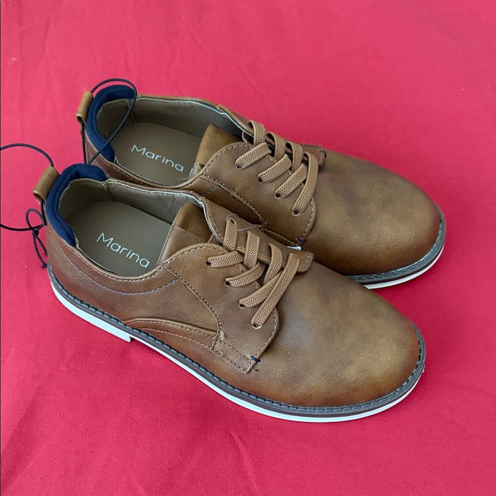MARINA Brown Leather Kid’s Oxfords